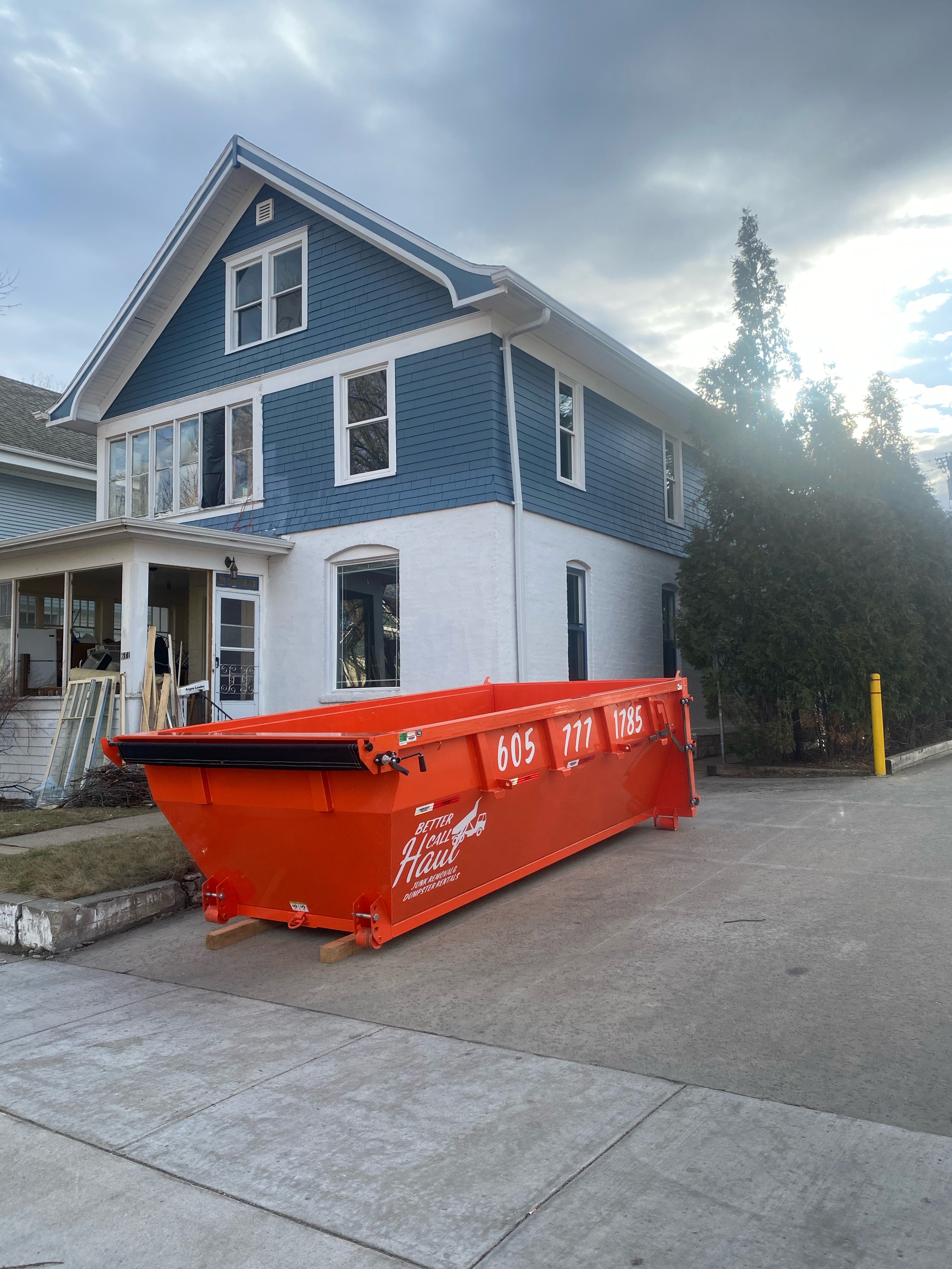 Better Call Haul dumpster on site in Sioux Falls